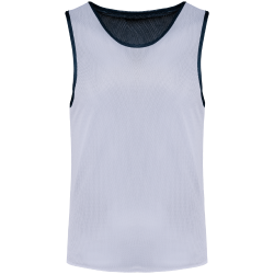 Chasuble réversible marine et blanc enfant